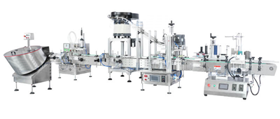 Compact automated jar capping and bottling line