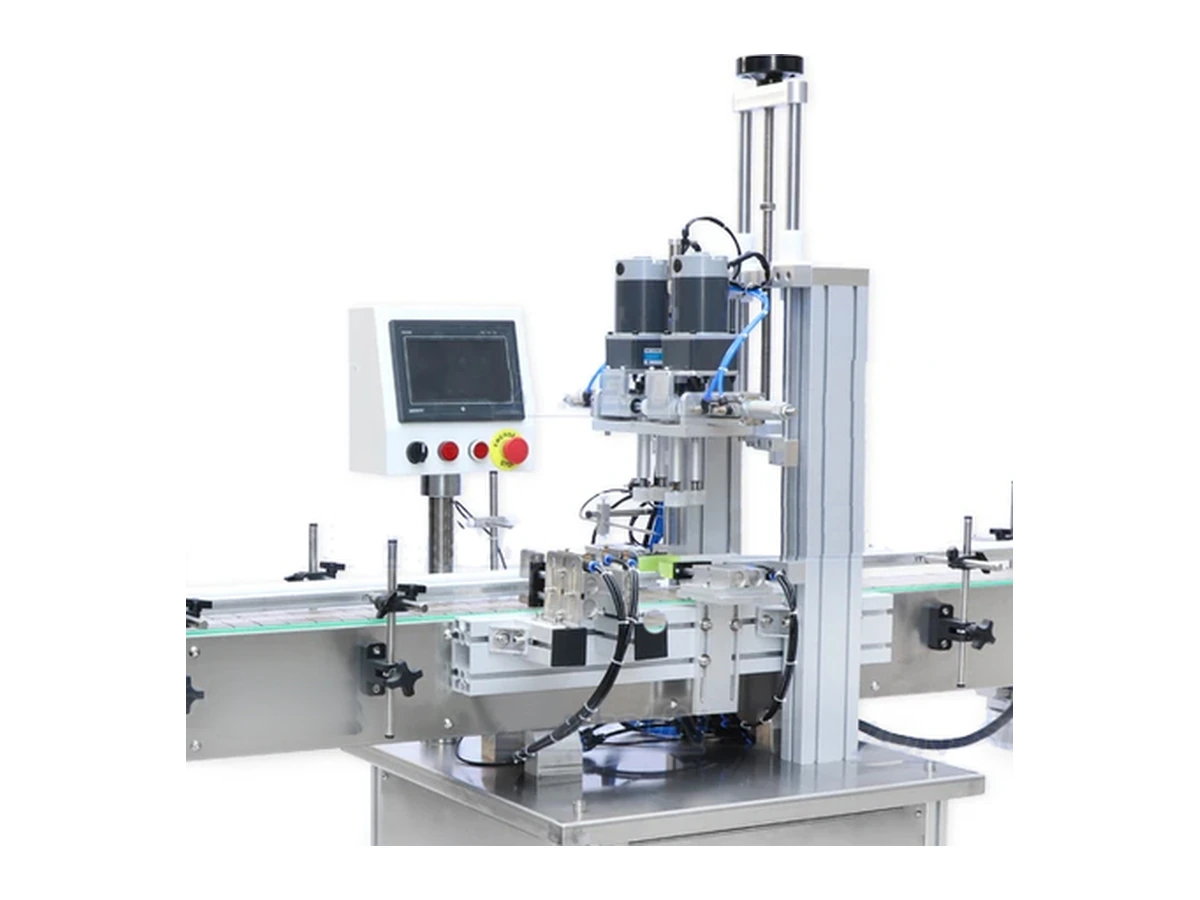 Semi-automatic screw capping machine suitable for threaded jar lids