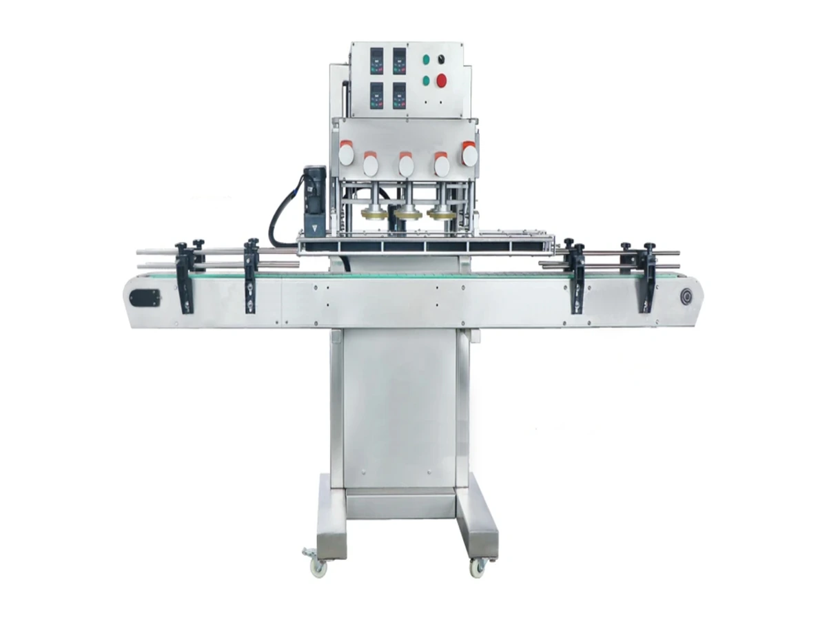 Semi-automatic screw capping machine for controlled jar-lid tightening